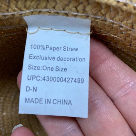 Tan Raw Edge Wide Brim Sun Hat OS - Picture 11 of 15